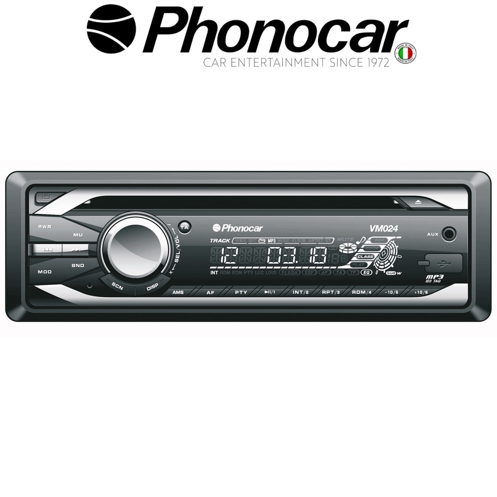 VM 024 PHONOCAR (24Volt) - Ράδιο CD, USB, Bluetooth, AUX-in με DAB Radio