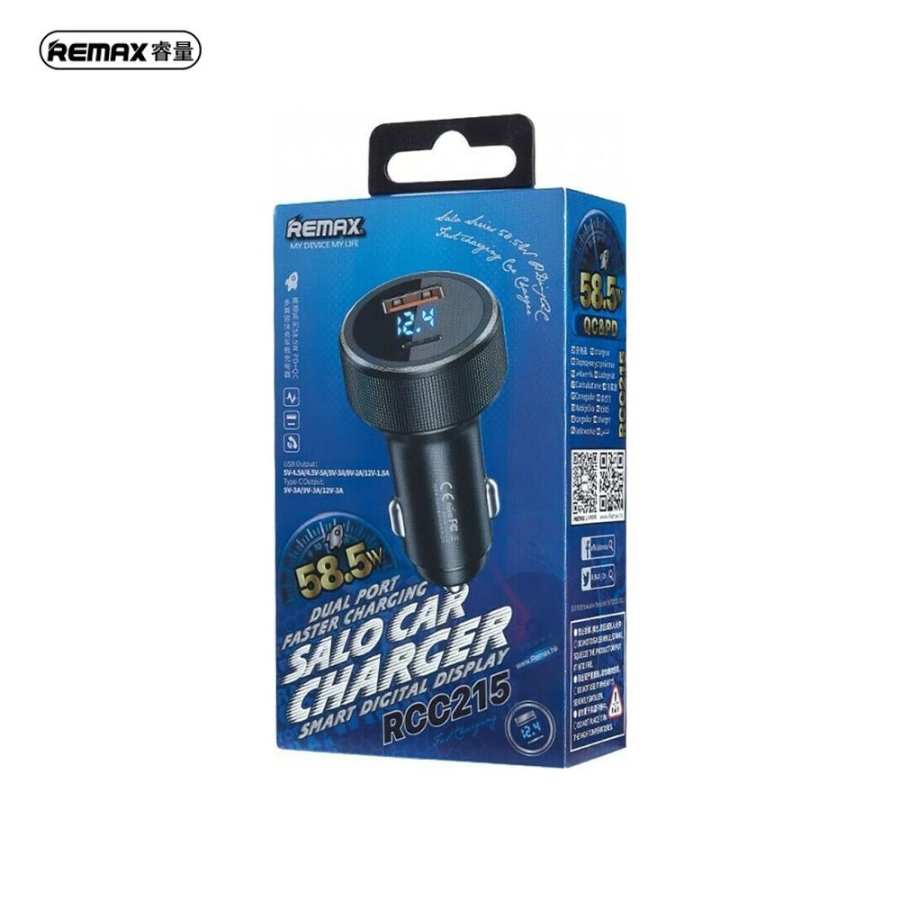 REMAX RCC215 58.5W CAR FAST CHARGER - REMAX RCC215 58.5W