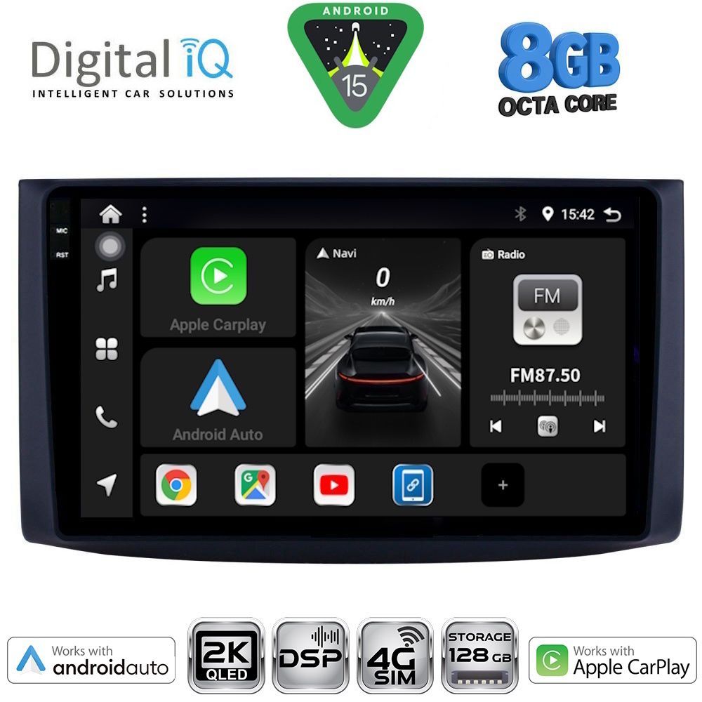 DIGITAL IQ BXF 11072_CPAA (9inc) - Οθόνη για Chevrolet Aveo 2006 - 2010 με CarPlay, AndroidAuto, BT, GPS
