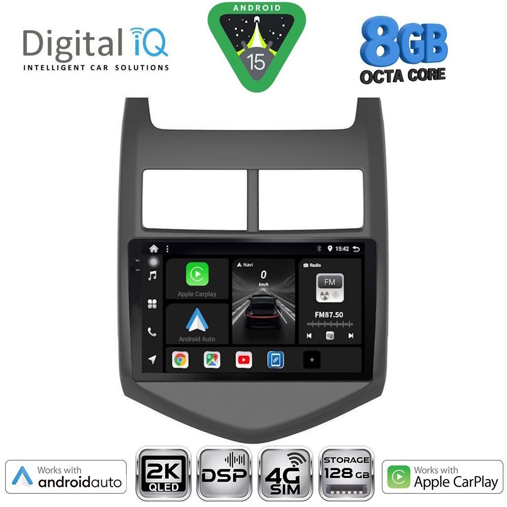 DIGITAL IQ BXF 11074_CPAA (9inc) - Οθόνη για Chevrolet Aveo 2011 - 2014 με CarPlay, AndroidAuto, BT, GPS