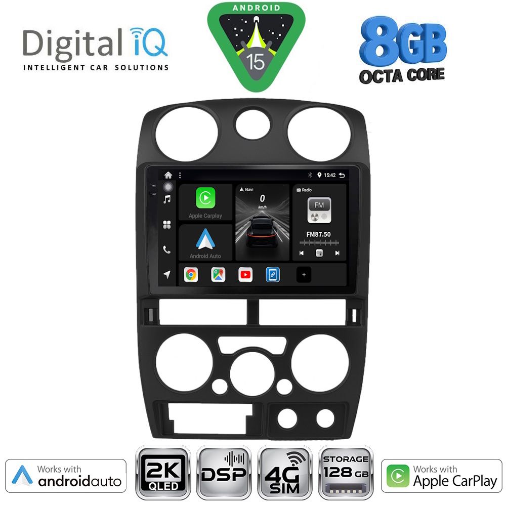 Isuzu D-Max 2008 – 2012 Οθόνη με CarPlay, AndroidAuto, Bluetooth, GPS – DIGITAL IQ BXF 11254BL_CPAA (9inc)
