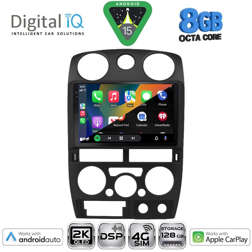 Isuzu D-Max 2008 – 2012 Οθόνη με CarPlay, AndroidAuto, Bluetooth, GPS – DIGITAL IQ BXF 11254BL_CPAA (9inc)