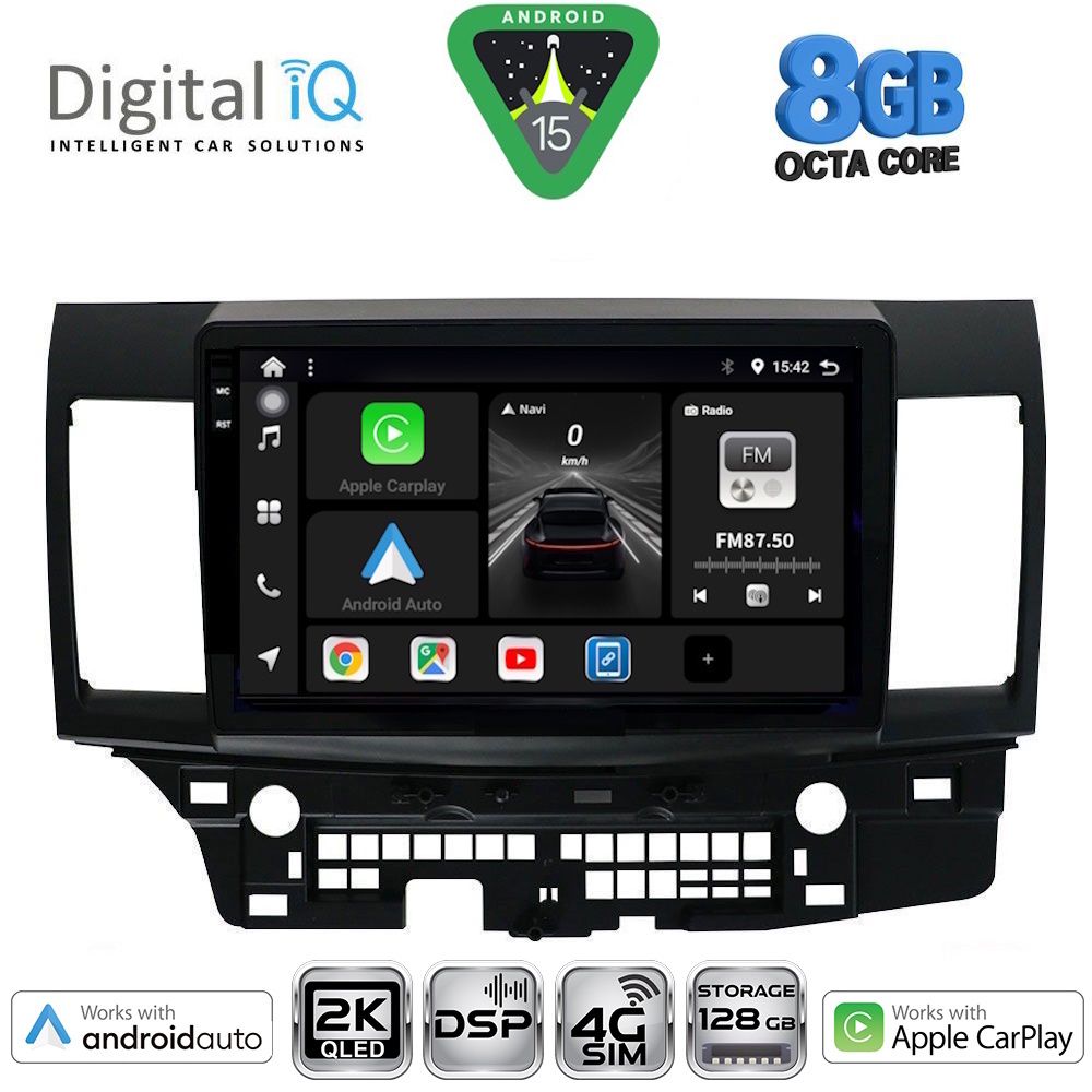 DIGITAL IQ BXF 11434_CPAA (10inc) - Οθόνη Mitsubishi Lancer 2008 – 2015 με CarPlay, AndroidAuto, BT, GPS