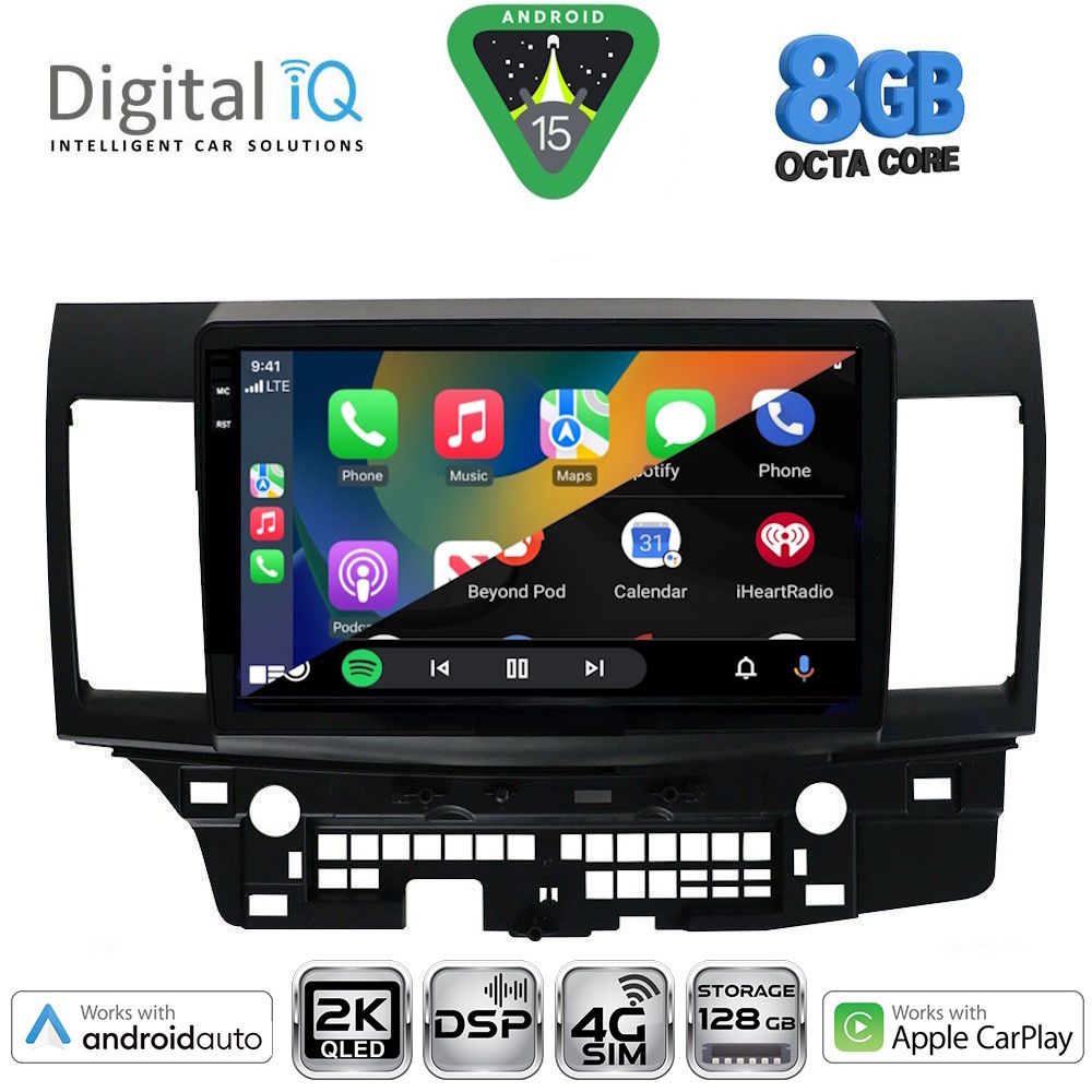 DIGITAL IQ BXF 11434_CPAA (10inc) - Οθόνη Mitsubishi Lancer 2008 – 2015 με CarPlay, AndroidAuto, BT, GPS