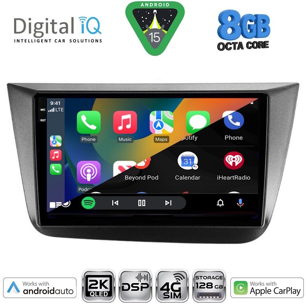 DIGITAL IQ BXF 11570_CPAA (9inc) MULTIMEDIA TABLET for SEAT ALTEA mod. 2004-2015 - DIQ_BXF_11570
