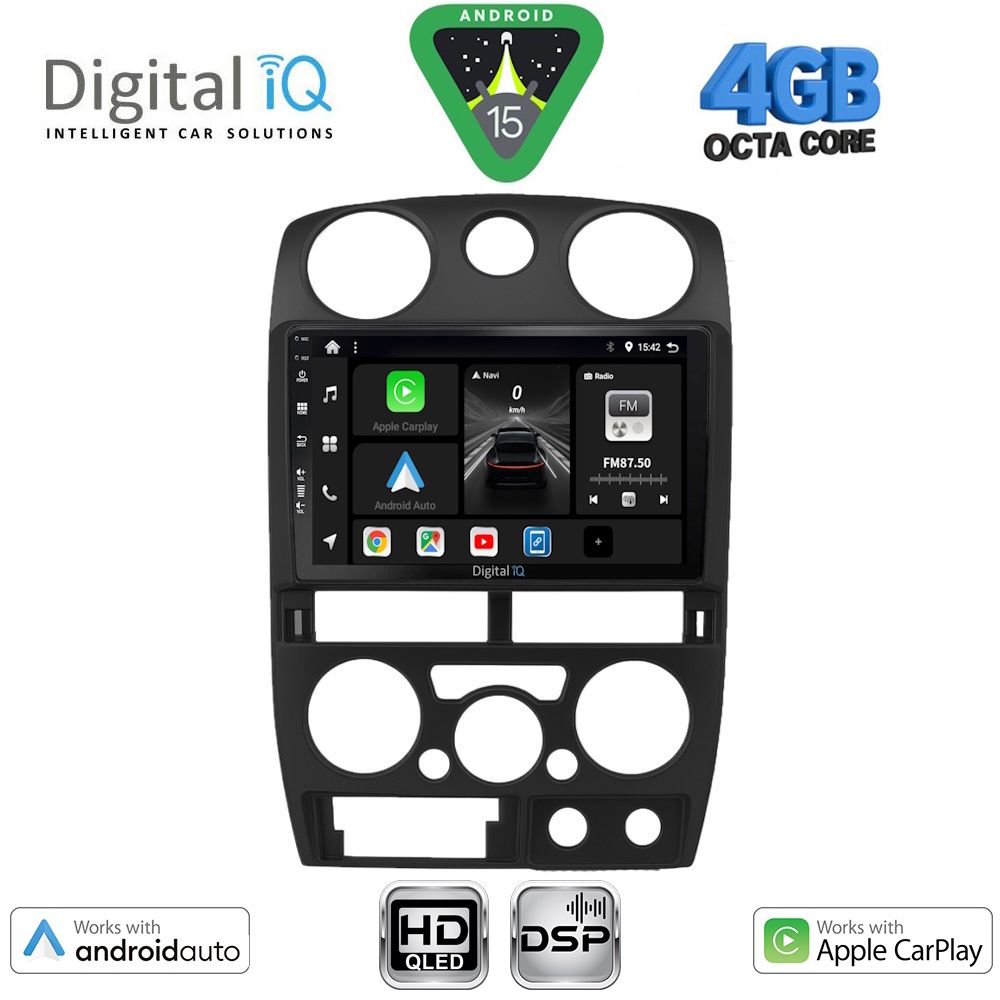 Isuzu D-Max 2008 – 2012 Οθόνη με CarPlay, AndroidAuto, Bluetooth, GPS – DIGITAL IQ BXF 6254BL_CPAA (9inc)