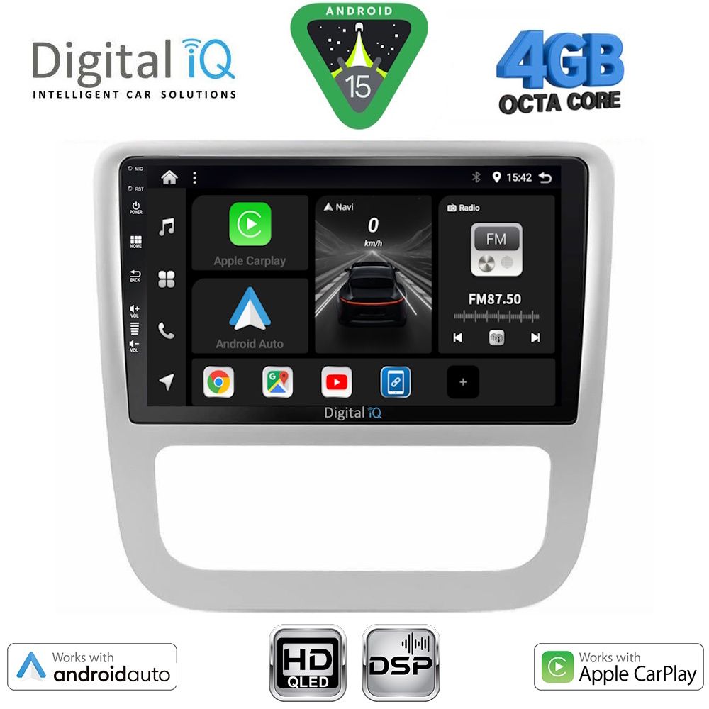 VW Scirocco 2008 – 2014, VW EOS 2006 – 2015 Οθόνη με Car Play, Android Auto, Bluetooth, GPS – DIGITAL IQ BXF 6751_CPAA CLIMA (9inc)