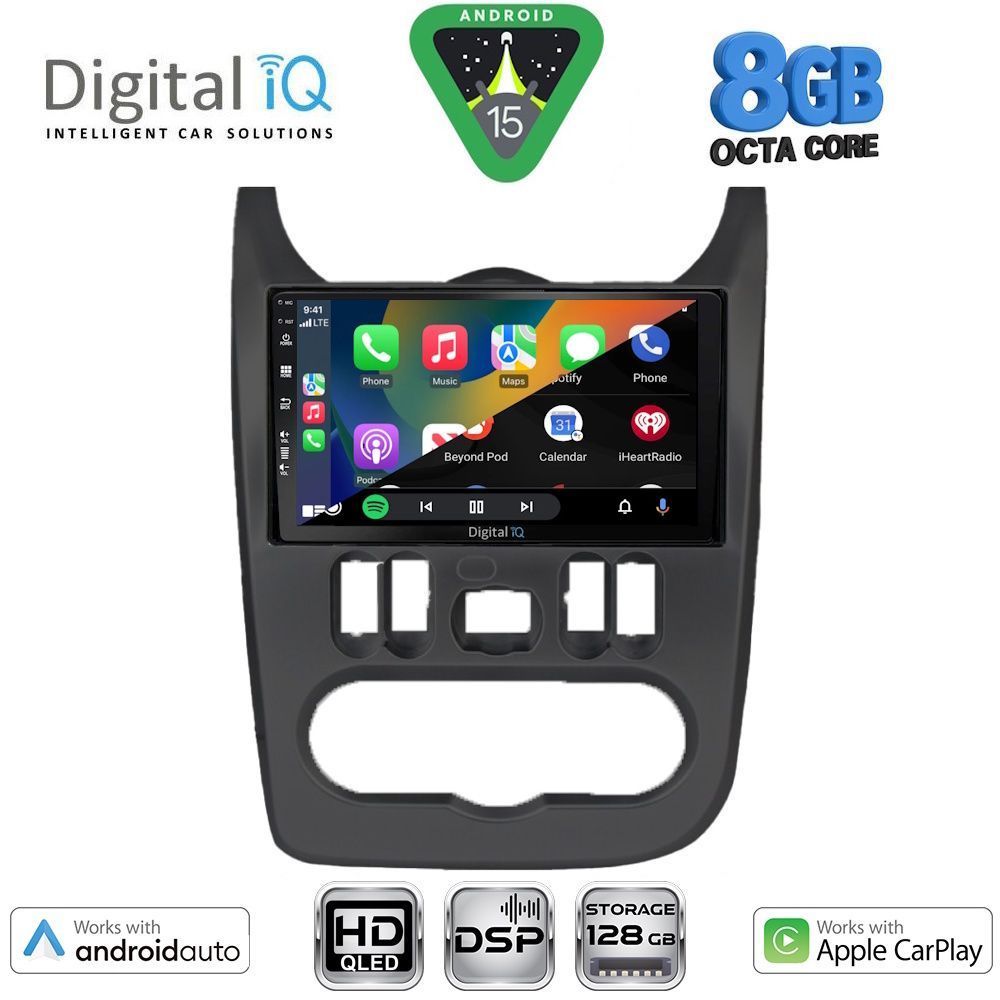DIGITAL IQ BXF 7101BL_CPAA (9inc) MULTIMEDIA TABLET for DACIA DUSTER – LOGAN – SANDERO mod. 2006-2012 (BLACK) - DIGITAL IQ BXF 7101BL_CPAA