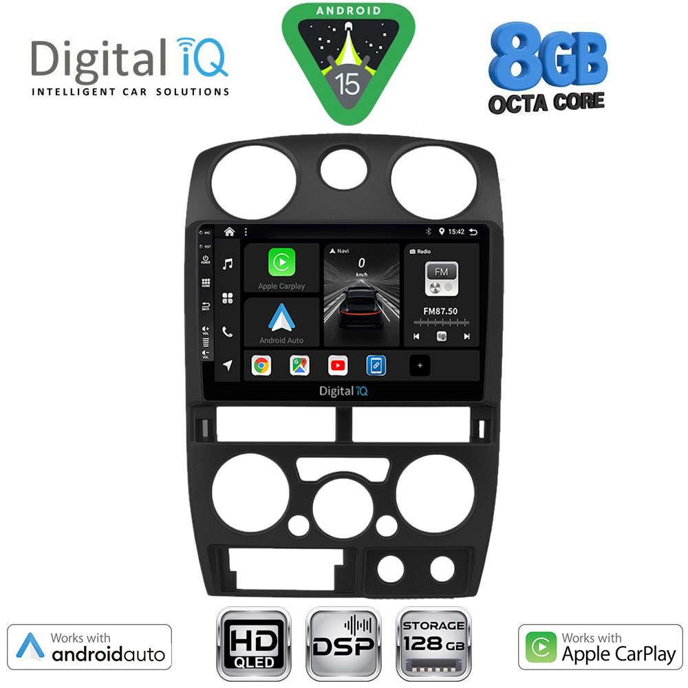 Isuzu D-Max 2008 – 2012 Οθόνη με CarPlay, AndroidAuto, Bluetooth, GPS – DIGITAL IQ BXF 7254BL_CPAA (9inc)