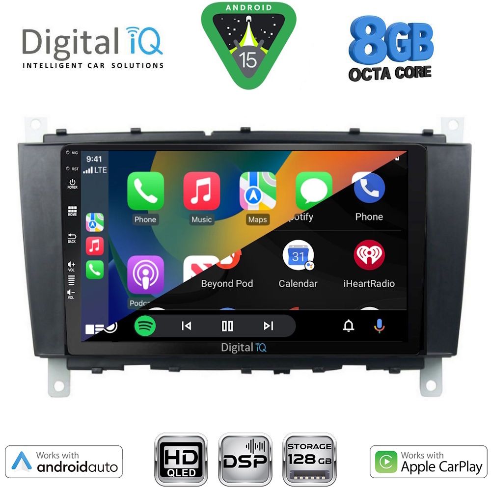 DIGITAL IQ BXF 7403_CPAA (8inc) MULTIMEDIA TABLET for MERCEDES C – CLK (W203-209) mod. 2004-2008 - DIQ_BXF_7403