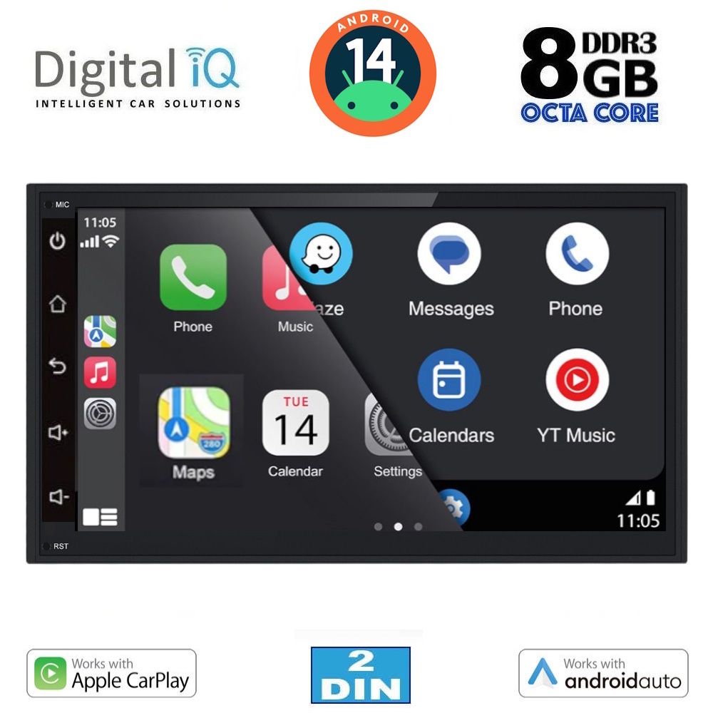 DIGITAL IQ BXF 669_CPAA (6.8'' DIN) Οθόνη Αυτοκινήτου 2 Din – Car Play, Android Auto, Bluetooth, GPS