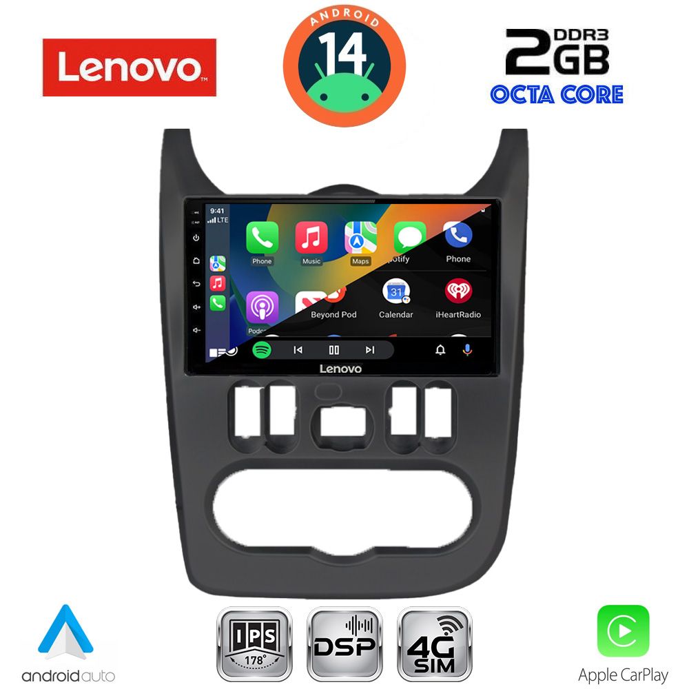 LENOVO LVF 5101BL_CPA (9inc) MULTIMEDIA TABLET for DACIA DUSTER – LOGAN – SANDERO mod. 2006-2012 (BLACK)