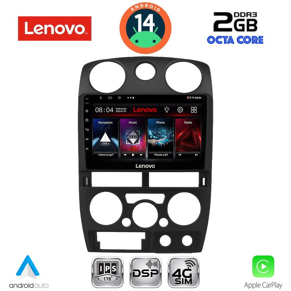 Isuzu D-Max 2008 – 2012 Οθόνη με CarPlay, AndroidAuto, Bluetooth, GPS – LENOVO LVF 5254BL_CPA (9inc)