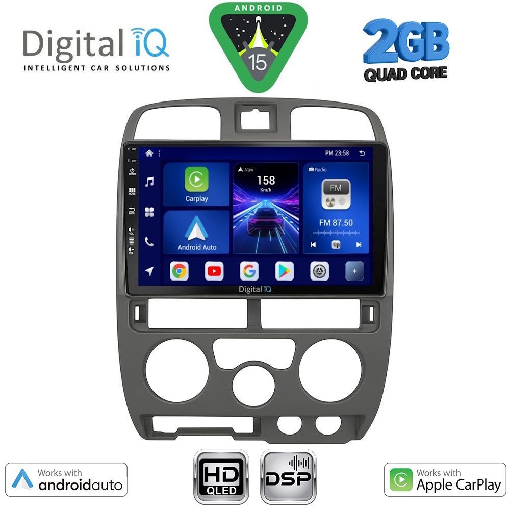 Isuzu D-Max 2002 - 2008 Οθόνη με CarPlay, AndroidAuto, Bluetooth, GPS - DIGITAL IQ BXC 3253GR_CPAA (9inc)