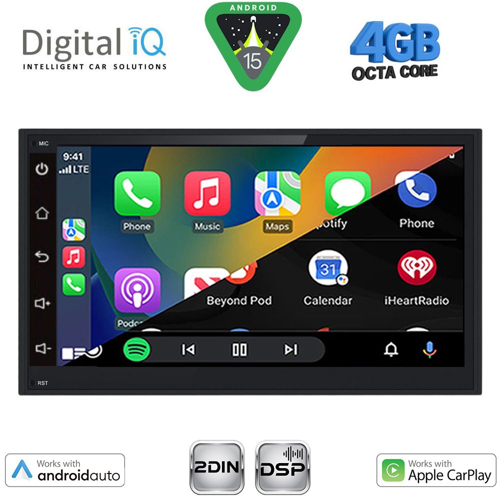 DIGITAL IQ BXF 669_CPAA (6.8'' DIN) Οθόνη Αυτοκινήτου 2 Din – Car Play, Android Auto, Bluetooth, GPS