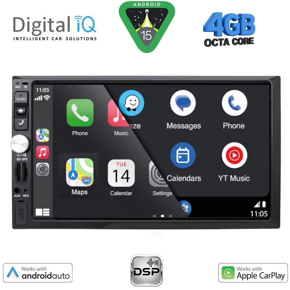 Οθόνη Αυτοκινήτου 2 Din – Car Play, Android Auto, Bluetooth, GPS - DIGITAL IQ BXF 693_CPAA (7'' DIN)