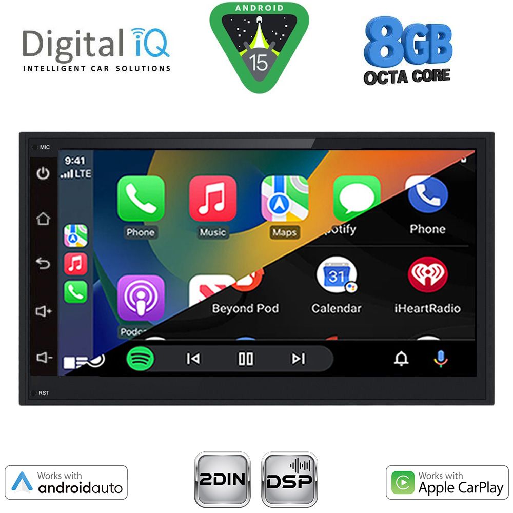DIGITAL IQ BXF 769_CPAA (6.8'' DIN) Οθόνη Αυτοκινήτου 2 Din – Car Play, Android Auto, Bluetooth, GPS