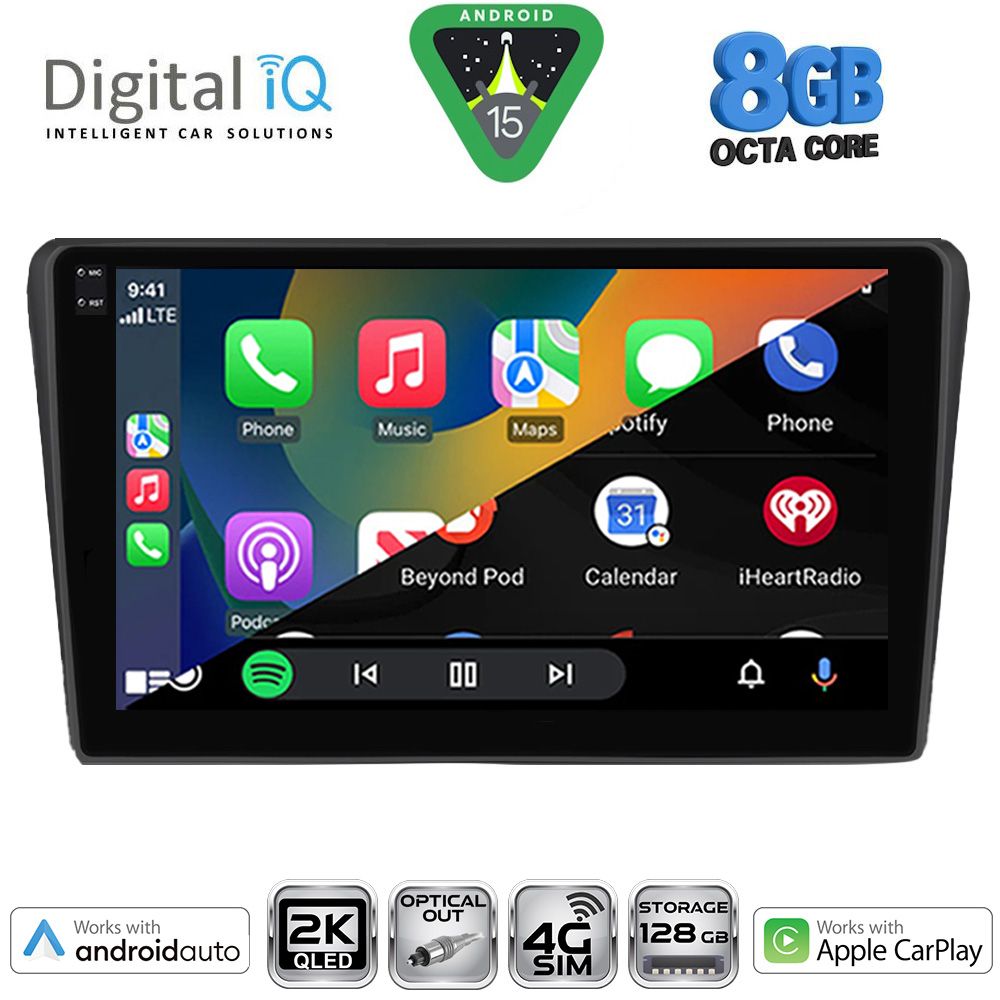 DIGITAL IQ BXK 20704BL_CPAA (9inc) MULTIMEDIA TABLET for TOYOTA AVENSIS (T25) mod. 2003-2009 (BLACK) - DIGITAL IQ BXK 20704BL_CPAA