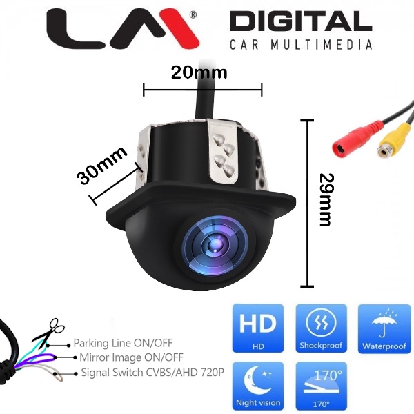 Κάμερα οπισθοπορείας αυτοκινήτου χωνευτή (AHD 720p/CVBS - 170°) – BC 5030 HD