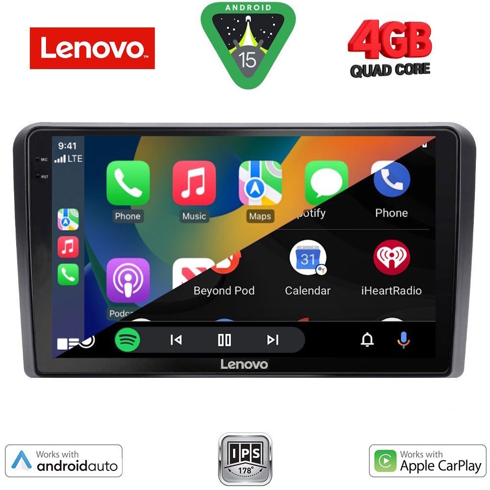 Οθόνη Iveco Daily 2010 – 2014 με Car Play, Android Auto, GPS, Bluetooth – LENOVO LVE 8264_CPAA (9inc)