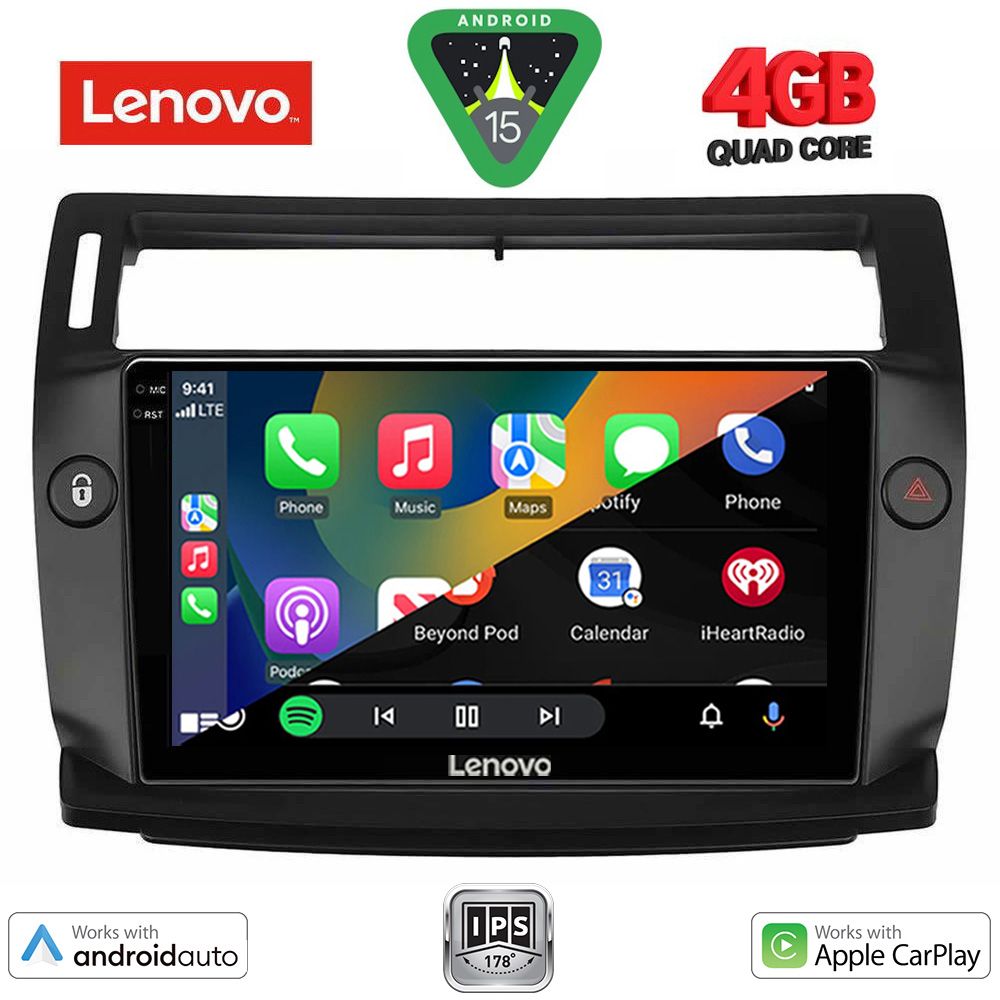 LENOVO LVE 8084BL_CPAA (9inc) MULTIMEDIA TABLET for CITROEN C4  mod. 2004-2011 (BLACK) - LENOVO LVE 8084BL_CPAA