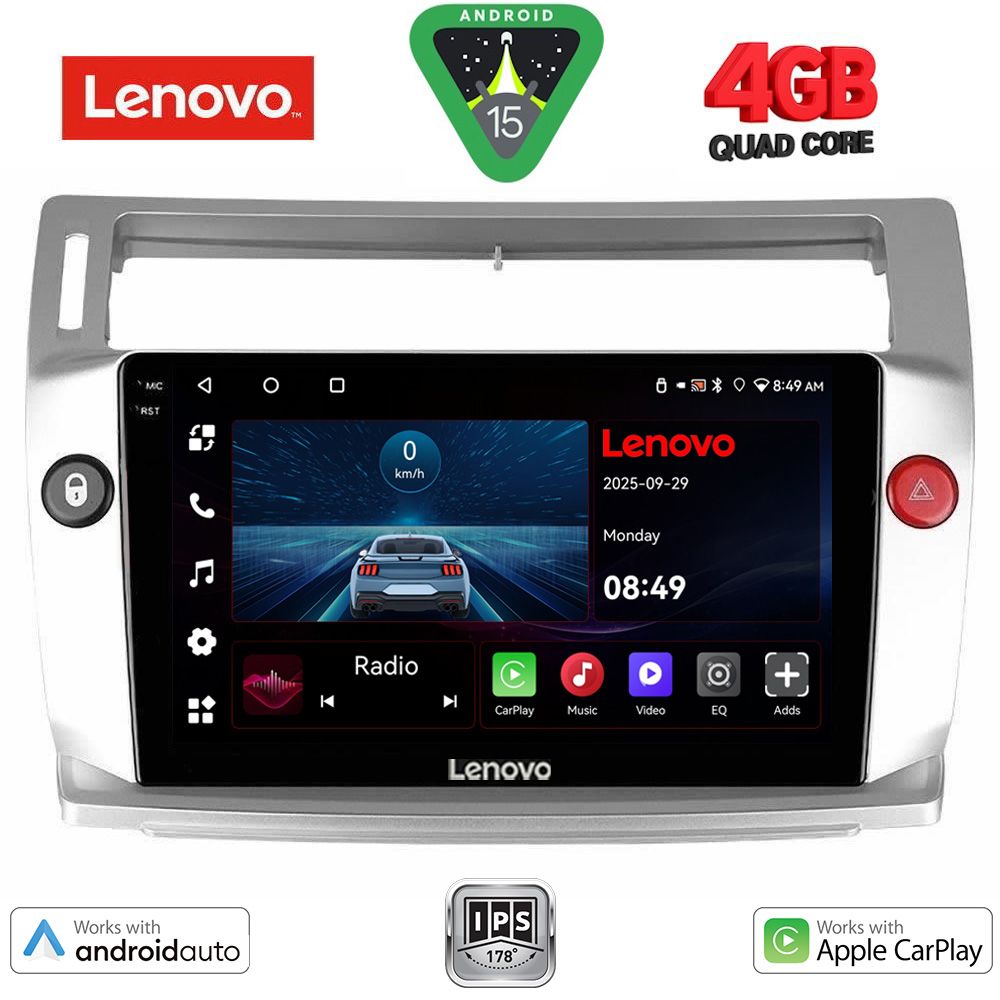 LENOVO LVE 8084SL_CPAA (9inc) MULTIMEDIA TABLET for CITROEN C4  mod. 2004-2011 (SILVER) - LENOVO LVE 8084_CPAA