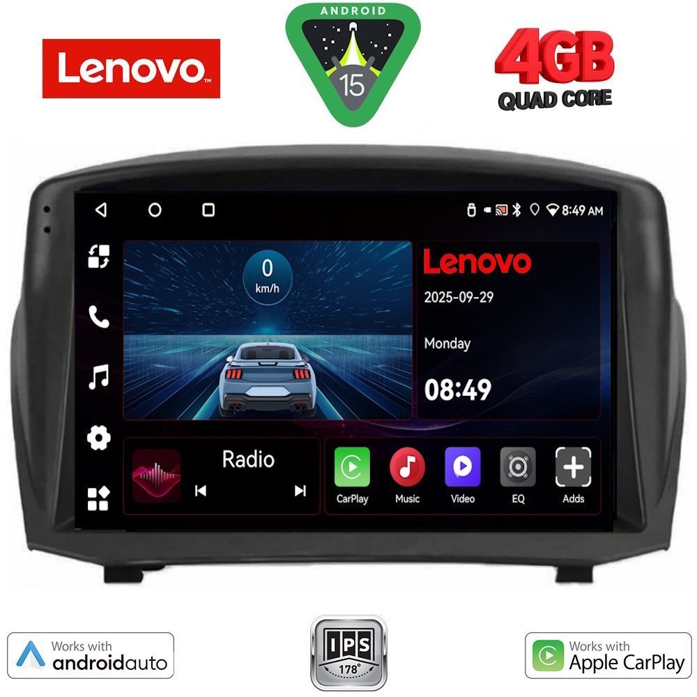 Ford Fiesta 2008 – 2017 Οθόνη με CarPlay, Android Auto, BT, GPS – LENOVO LVE 8154B_CPAA (9inc)