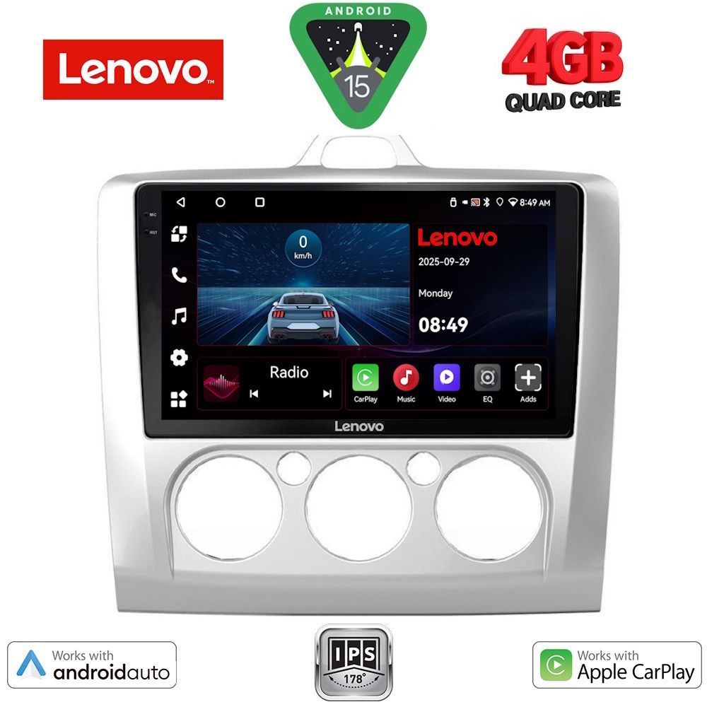 LENOVO LVE 8156SL_CPAA A/C (9inc) MULTIMEDIA TABLET for FORD FOCUS mod. 2005-2012 (SILVER) - LENOVO LVE 8156AC_CPAA
