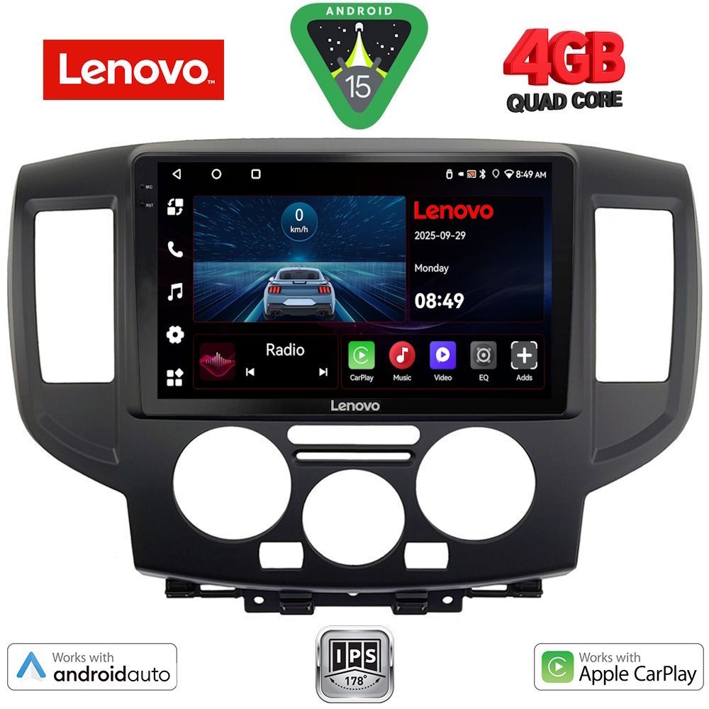 LENOVO LVE 8458BL_CPAA (9inc) MULTIMEDIA TABLET for NISSAN NV 200 mod. 2009>  (BLACK)