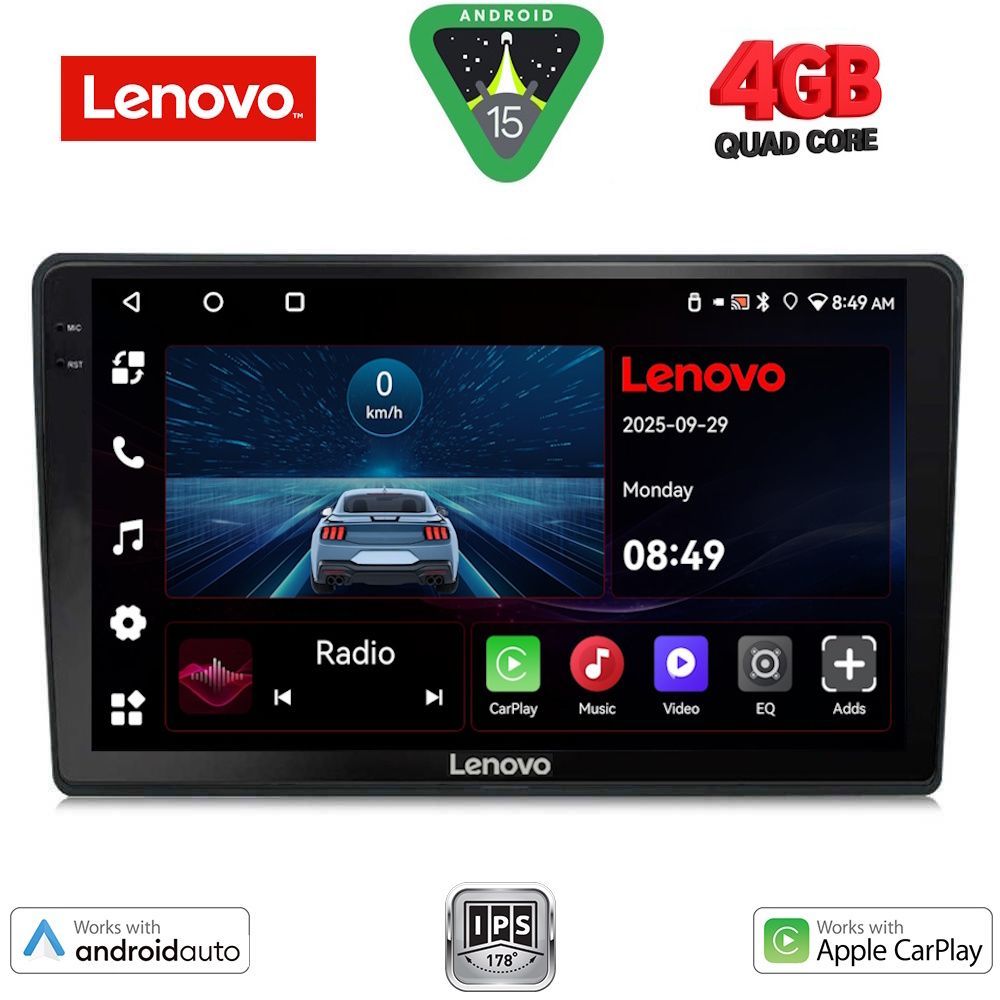 Οθόνη Toyota Auris 2013 – 2015 με CarPlay, Android Auto, GPS, Bluetooth - LENOVO LVE 8699_CPAA (10inc)