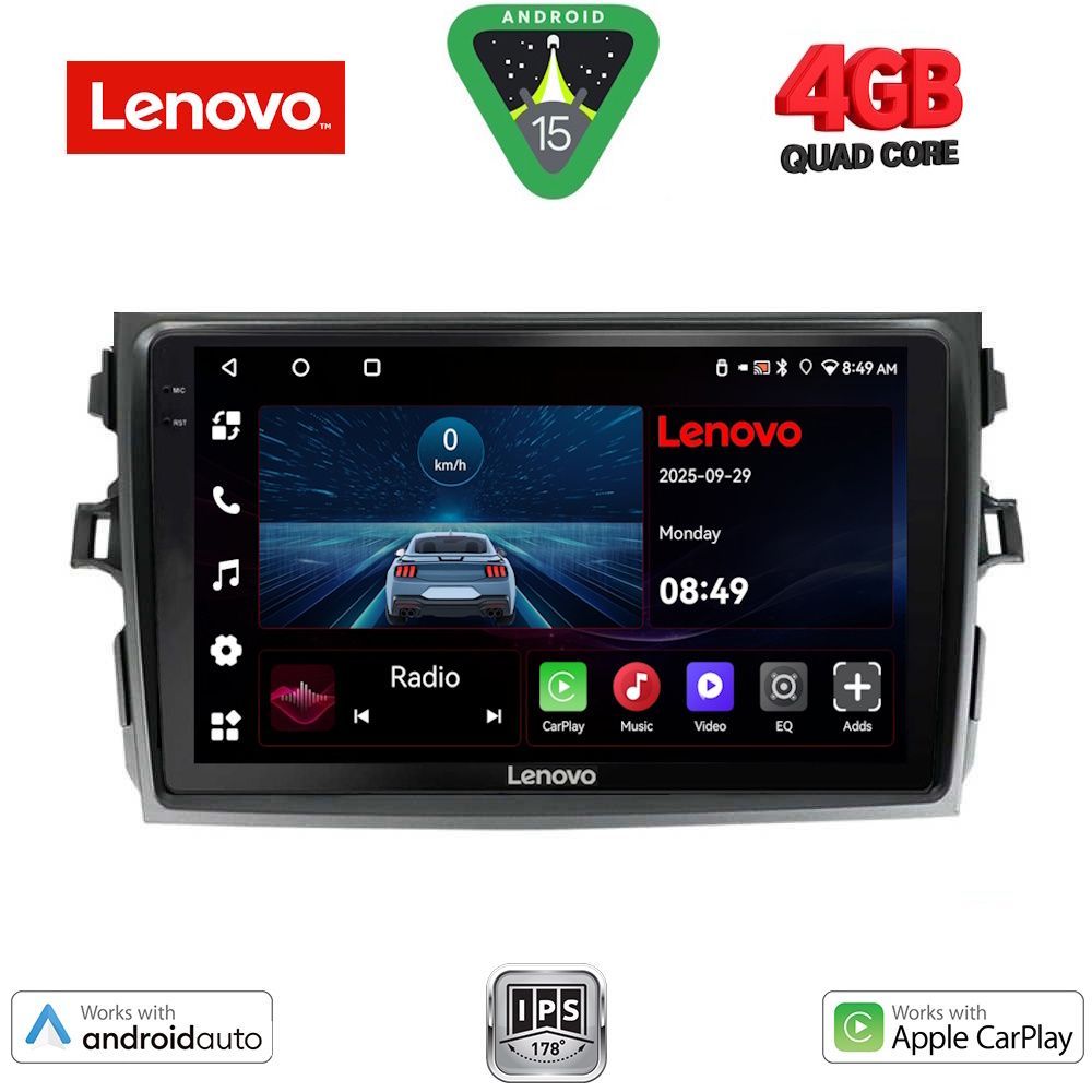 LENOVO LVE 8713_CPAA (9inc) MULTIMEDIA TABLET for TOYOTA COROLLA 4D mod. 2006-2012 - LENOVO LVE 8713_CPAA