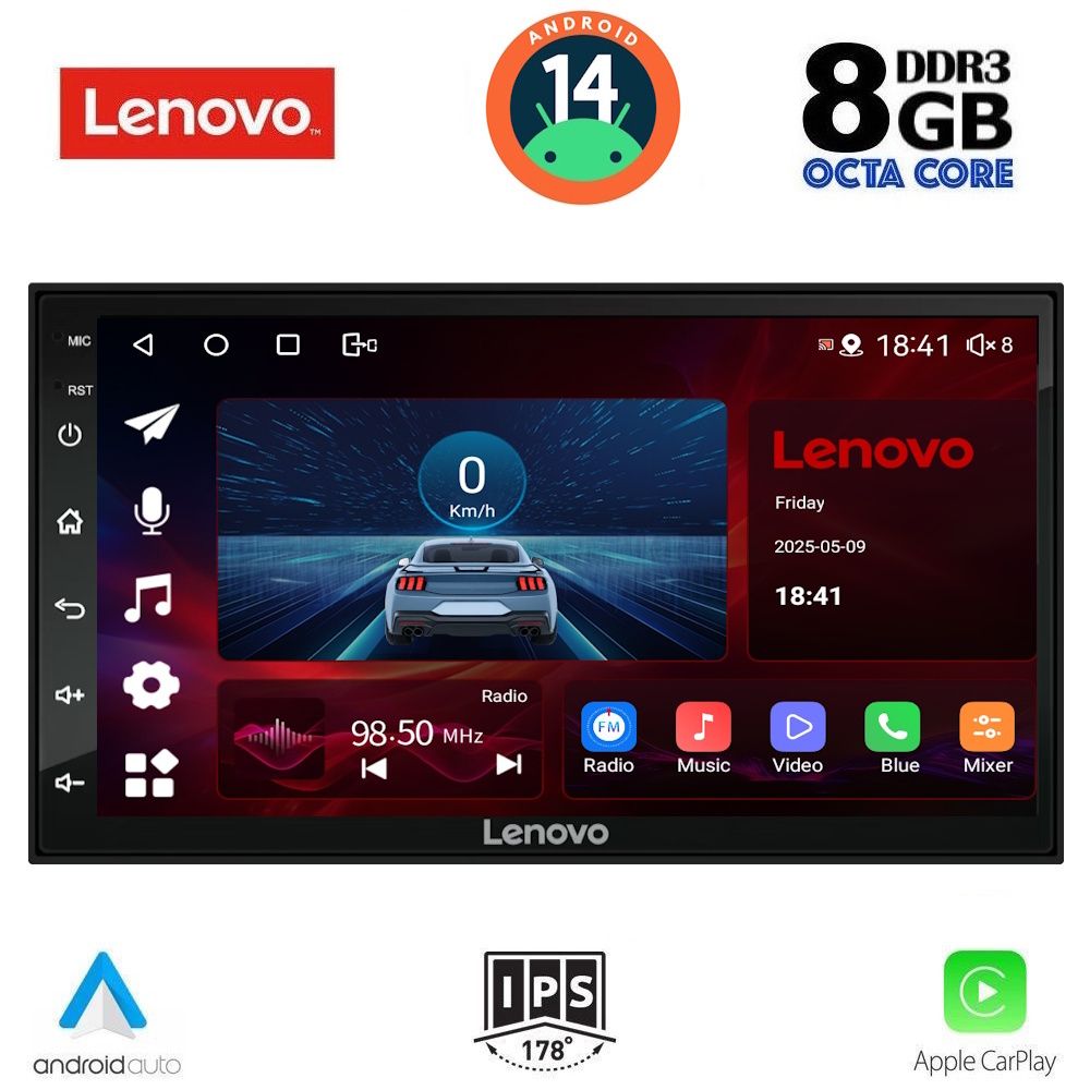 Οθόνη Αυτοκινήτου 2 Din – Car Play, Android Auto, Bluetooth, GPS - LENOVO SSW 998_CPA (7″_DECK)
