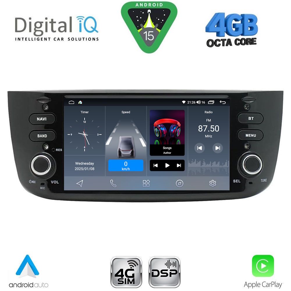 DIGITAL IQ BLF 364_CPA (6.1" DECK) MULTIMEDIA SYSTEM for FIAT GRANDE PUNTO mod. 2012> – EVO mod. 2009>