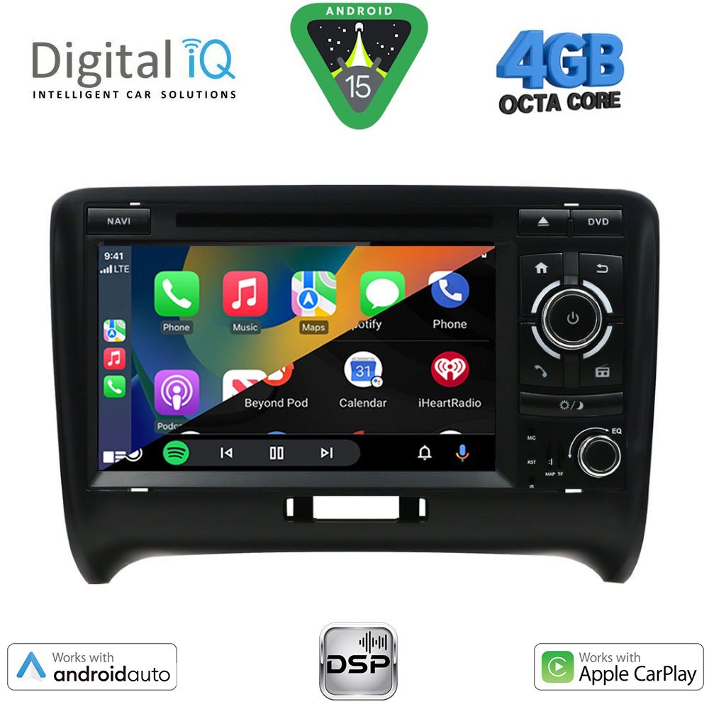 Audi TT 2007 – 2015 Οθόνη με CarPlay, Android Auto, Bluetooth, GPS – DIGITAL IQ BXF 678_CPAA (7" DVD)