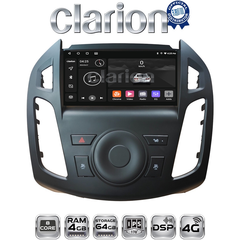 CLARION GL72858B Οθόνη OEM Multimedia Αυτοκινήτου για Ford Transit Connect 2013 > 2017 (CarPlay/AndroidAuto/BT/GPS/WIFI/GPRS)