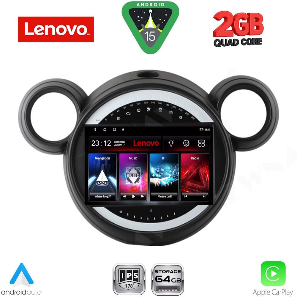 Mini Countryman (R60) 2010-2016 – Paceman (R61) 2013-2016 Οθόνη Android Auto – Car Play - LENOVO LVD 2065_CPA (9inc)