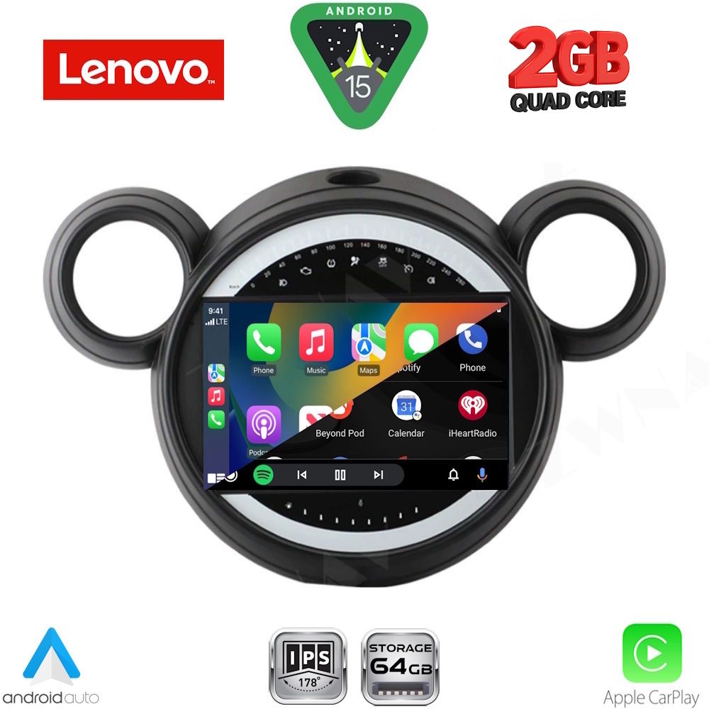 Mini Countryman (R60) 2010-2016 – Paceman (R61) 2013-2016 Οθόνη Android Auto – Car Play - LENOVO LVD 2065_CPA (9inc)