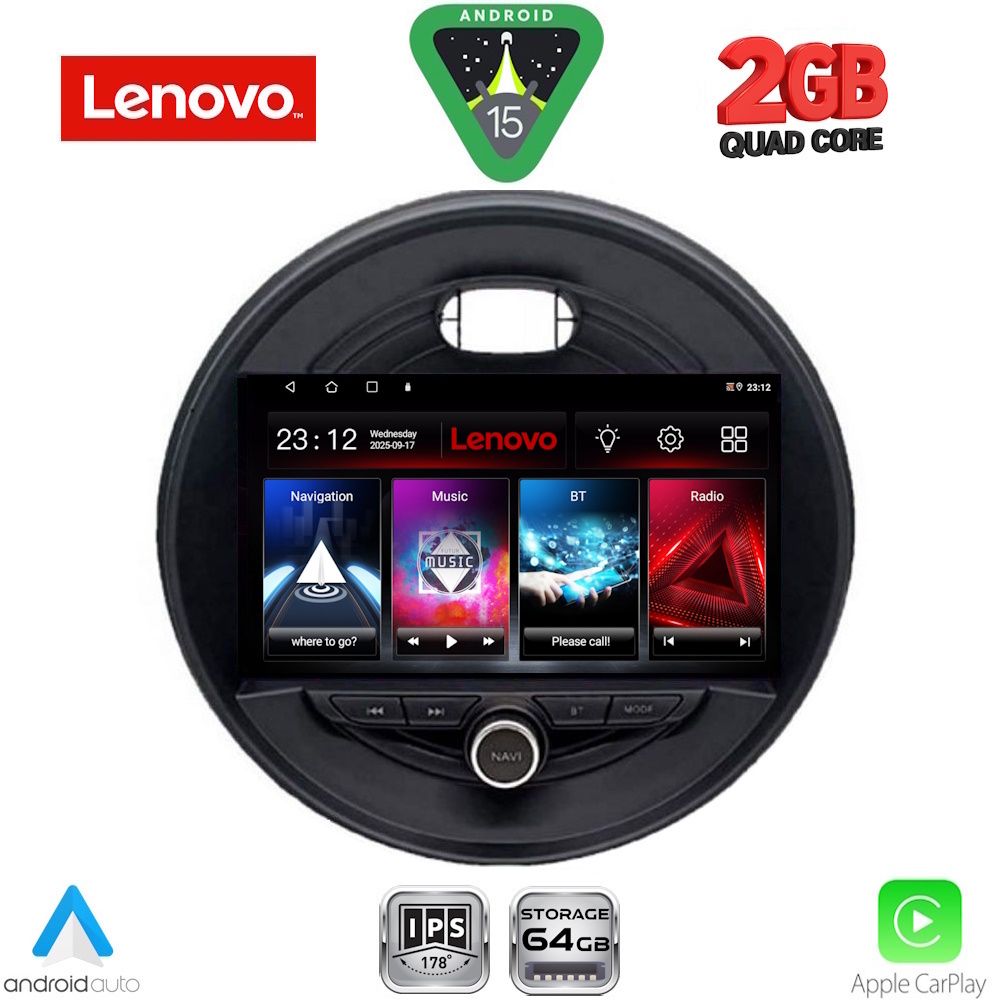 LENOVO LVD 2066_CPA (9inc) MULTIMEDIA TABLET for MINI COOPER (F55-56-F57) mod. 2015-2024 CLUBMAN (F54) mod. 2015-2024 ROADSTER (F59) mod. 2014-2025 COUNTRYMAN (F60) mod. 2016-2025 - LENOVO LVD 2066_CPA