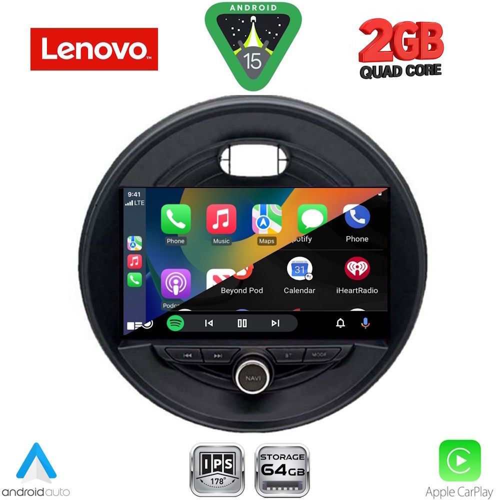 LENOVO LVD 2066_CPA (9inc) MULTIMEDIA TABLET for MINI COOPER (F55-56-F57) mod. 2015-2024 CLUBMAN (F54) mod. 2015-2024 ROADSTER (F59) mod. 2014-2025 COUNTRYMAN (F60) mod. 2016-2025 - LENOVO LVD 2066_CPA