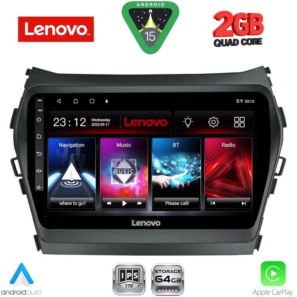 LENOVO LVD 2238_CPA (9inc) MULTIMEDIA TABLET for HYUNDAI IX45 - SANTA FE mod. 2013-2017