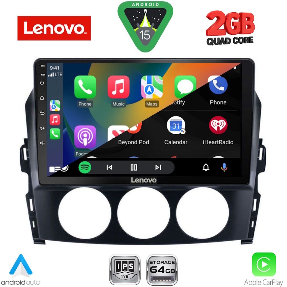 LENOVO LVD 2392_CPA (9inc) MULTIMEDIA TABLET for MAZDA MX5 mod. 2005-2015 - LENOVO LVD 2392_CPA