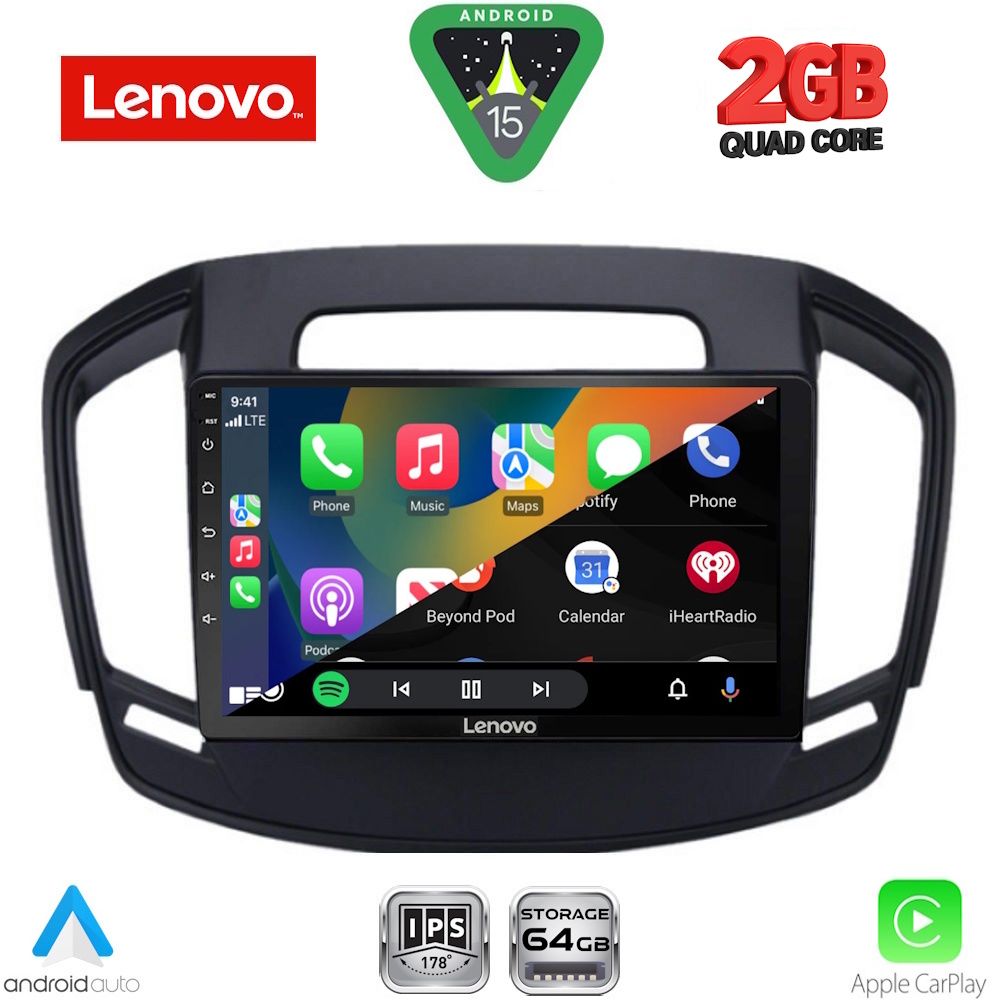 Οθόνη Opel Insignia 2014 – 2017 με CarPlay, Android Auto, GPS, Bluetooth – LENOVO LVD 2492_CPA (9inc)