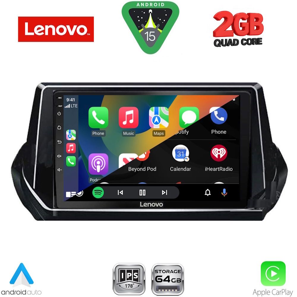 LENOVO LVD 2509_CPA (9inc) MULTIMEDIA TABLET for PEUGEOT 208 - 2008 mod. 2021-2026 - LENOVO LVD 2509_CPA