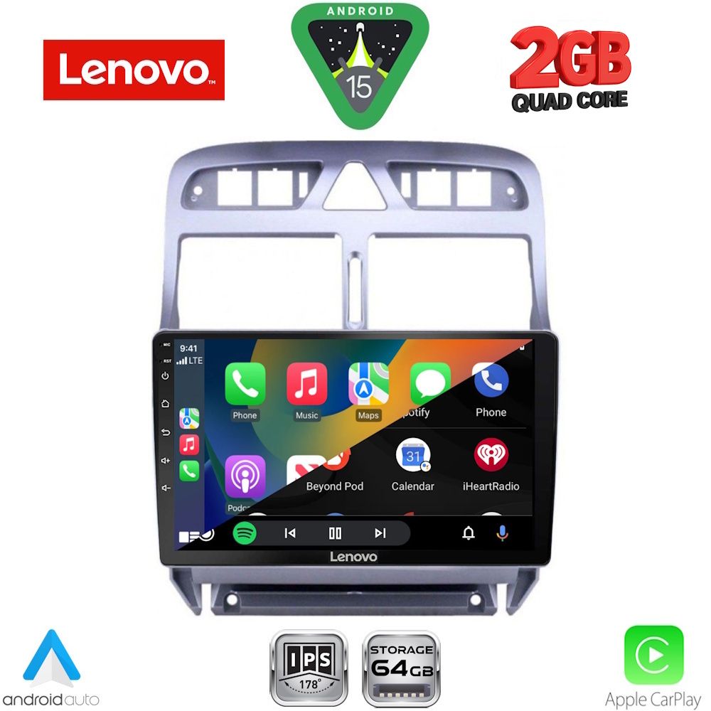 LENOVO LVD 2512_GPS (9inc) MULTIMEDIA TABLET for PEUGEOT 307 mod. 2001-2008 - LENOVO LVD 2512_CPA