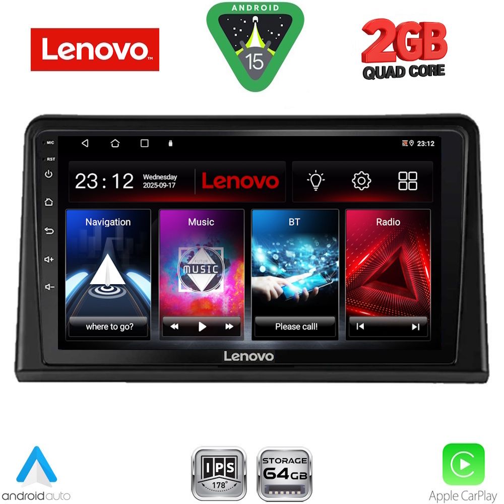 Οθόνη Renault Express 2020 – 2026 με Car Play, Android Auto, GPS, Bluetooth - LENOVO LVD 2548_CPA (9inc)