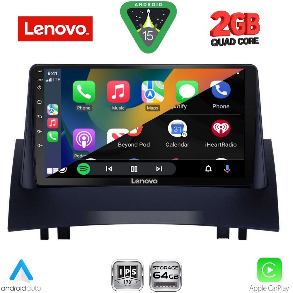 LENOVO LVD 2555_CPA (9inc) MULTIMEDIA TABLET for RENAULT MEGANE 2 mod. 2002-2008 - LENOVO LVD 2555_CPA