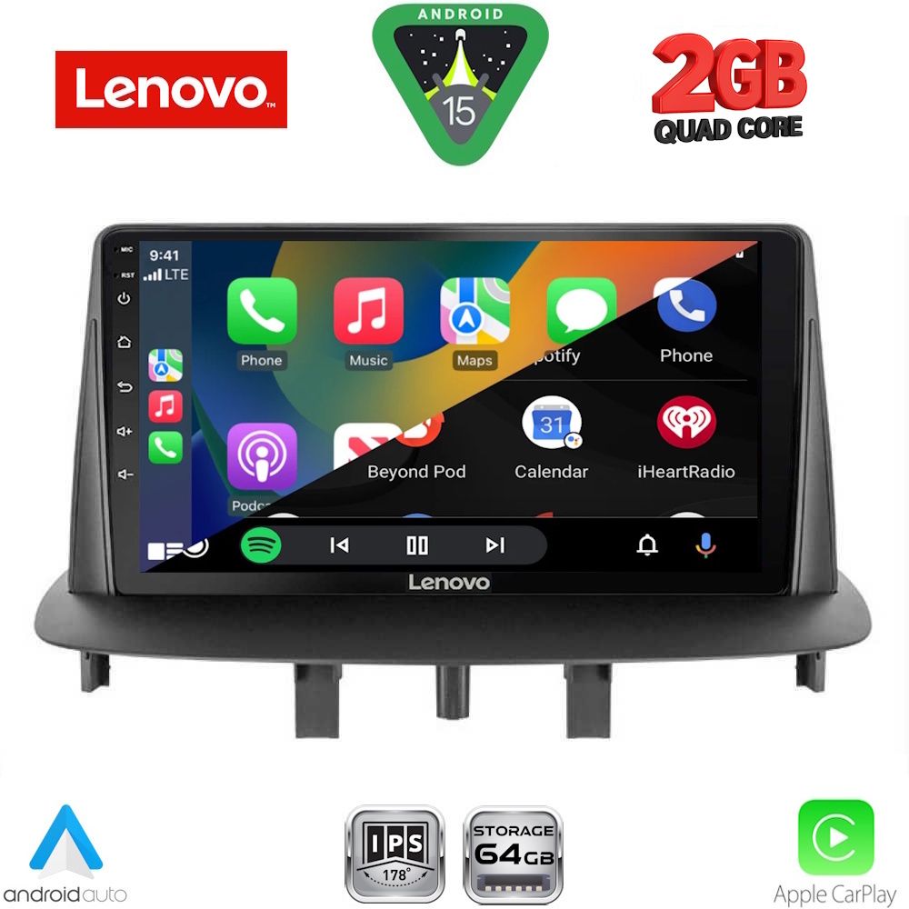 LENOVO LVD 2556_CPA (9inc) MULTIMEDIA TABLET for RENAULT MEGANE 3 mod. 2009-2016 - LENOVO LVD 2556_CPA