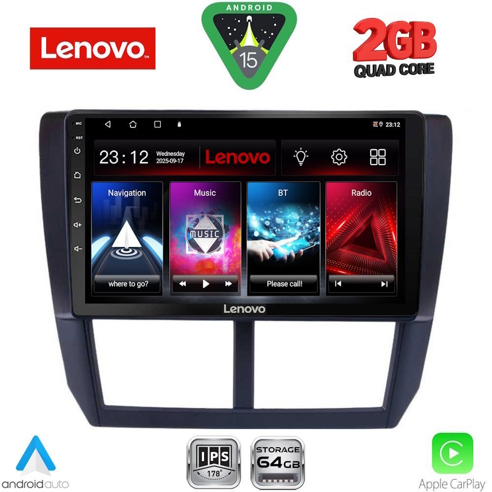 LENOVO LVD 2662_CPA (9inc) MULTIMEDIA TABLET for SUBARU FORESTER - IMPREZA - XV mod. 2008-2013 - LENOVO LVD 2662_CPA