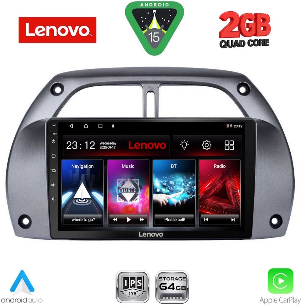 Οθόνη Toyota RAV4 2000 – 2006 με Car Play, Android Auto, GPS, Bluetooth - LENOVO LVD 2730_CPA A/C (9inc)