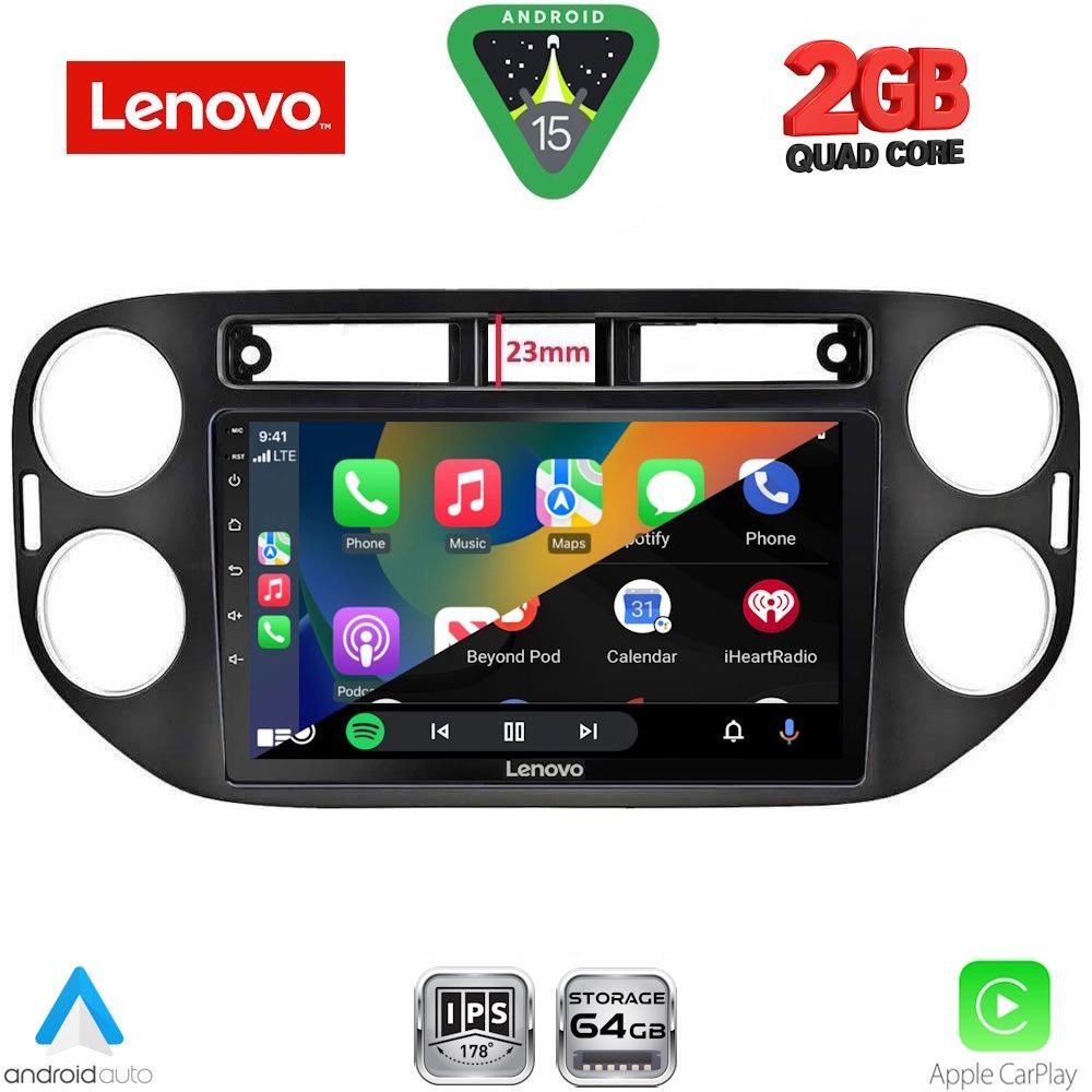 LENOVO LVD 2760BL_CPA (9inc) MULTIMEDIA TABLET for VW TIGUAN mod. 2011-2016 (BLACK) - LENOVO LVD 2760BL_CPA_CPA
